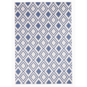 Tapis d'extérieur Reversible Kuci bleu et blanc