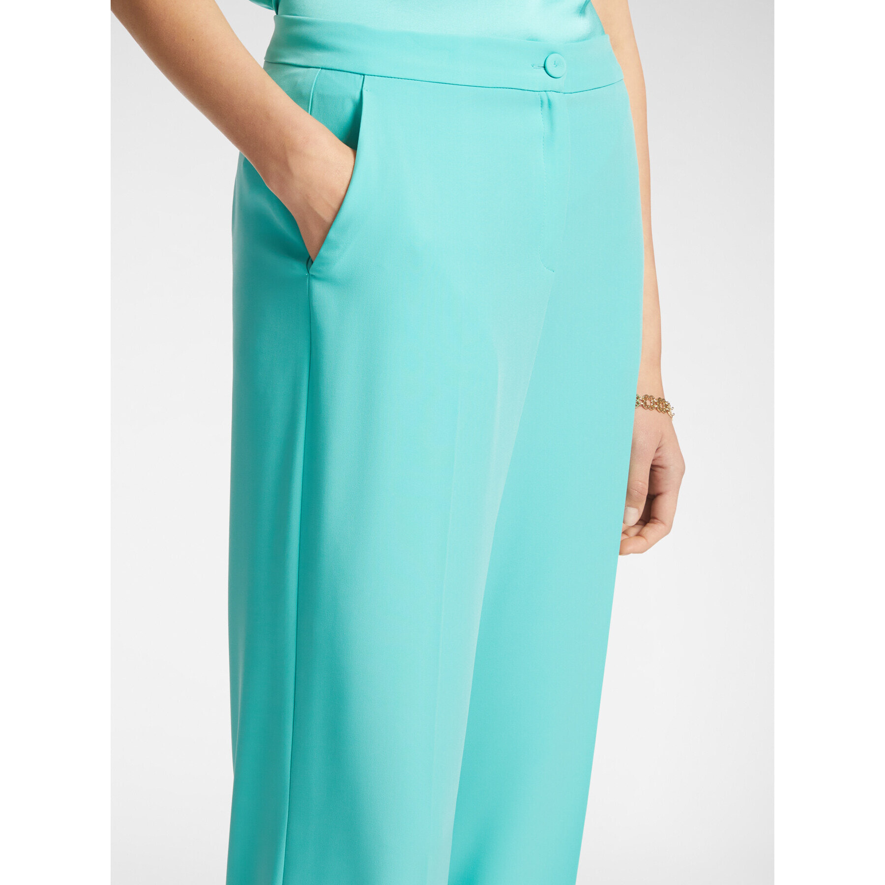 Elena Mirò - Pantalón de cady elástico - Green Water