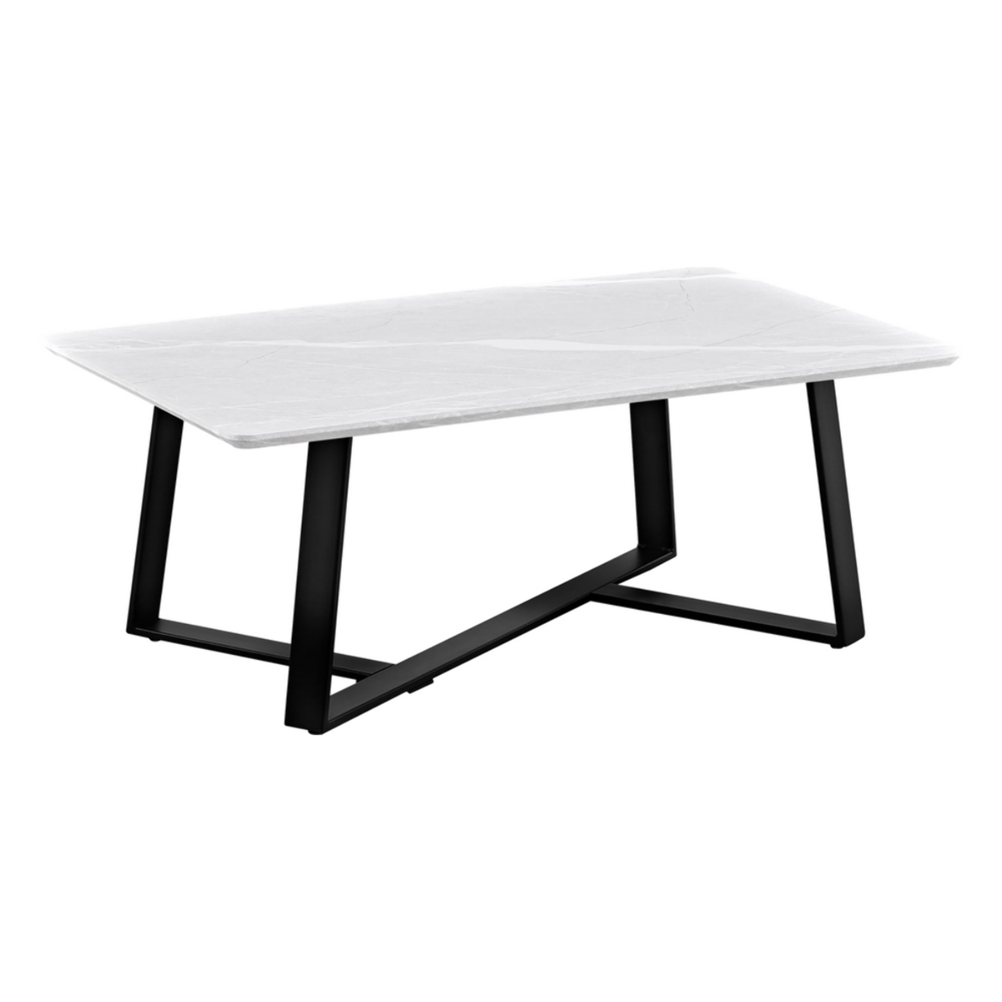 Tavolino da caffè con top grigio chiaro e gambe nere 90x55x35 cm - Valencia