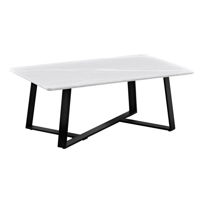 Tavolino da caffè con top grigio chiaro e gambe nere 90x55x35 cm - Valencia