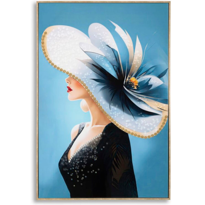 DIPINTO SU TELA LACCATO DORI C/CORNICE -B- CM 62X4X92