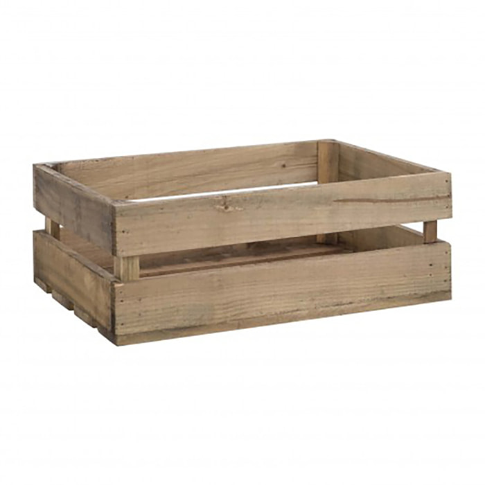 Coffret en bois massif ton chêne moyen foncé Hauteur: 17.5 Longueur: 49 Largeur: 29.5