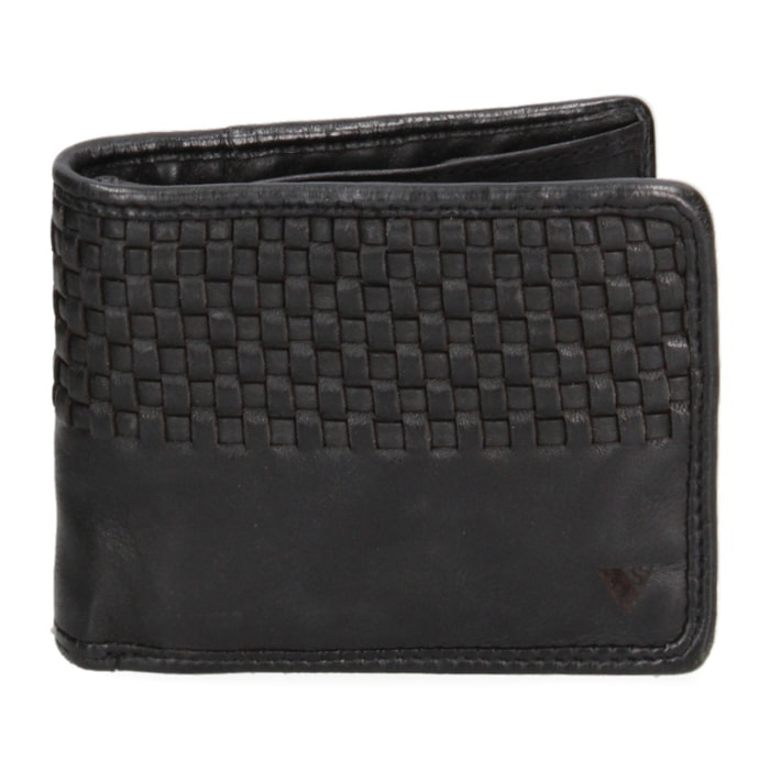 Portafoglio uomo in vera pelle - Modello False - Casual - 12.0 x 9.0 x 2.0 cm
