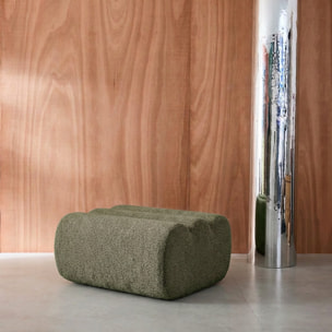 Pouf, repose-pieds pour chauffeuse Nova bouclette texturée  NOVA