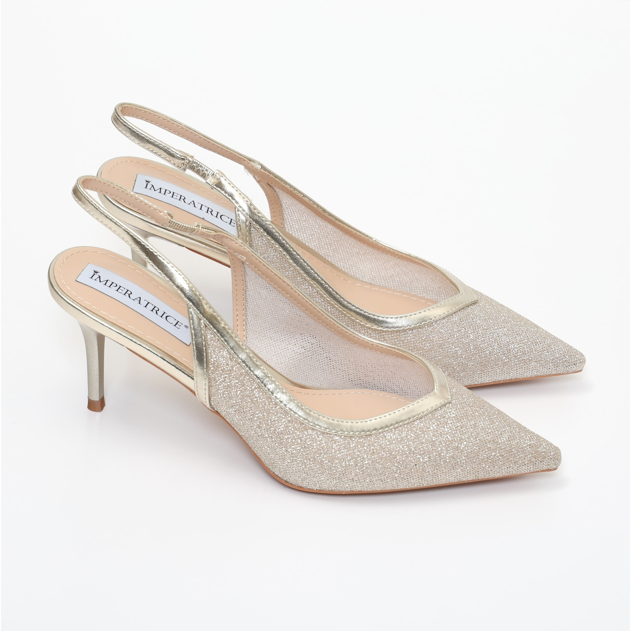 Dècolletè in simil pelle brillantinati