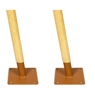 Poteaux ajustables pour voile d'ombrage effet bois - lot de 2