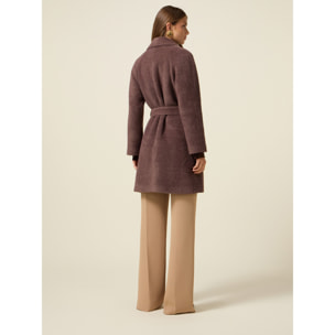 Oltre - Cappotto ammagliato con cintura - Marrone