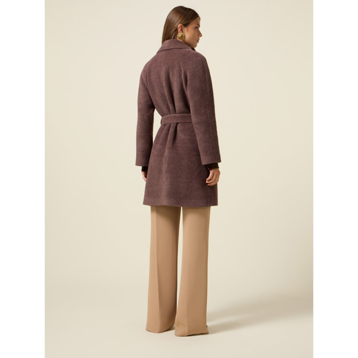 Oltre - Cappotto ammagliato con cintura - Marrone