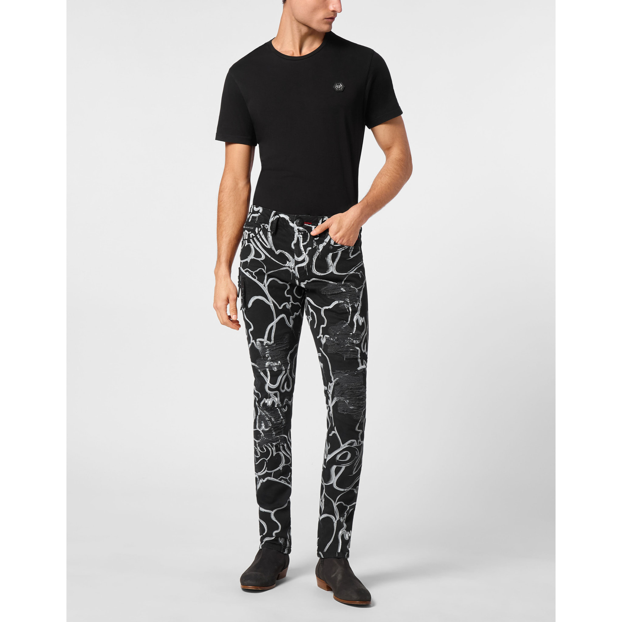 PHILIPP PLEIN Vaqueros de corte recto SKULL&BONES