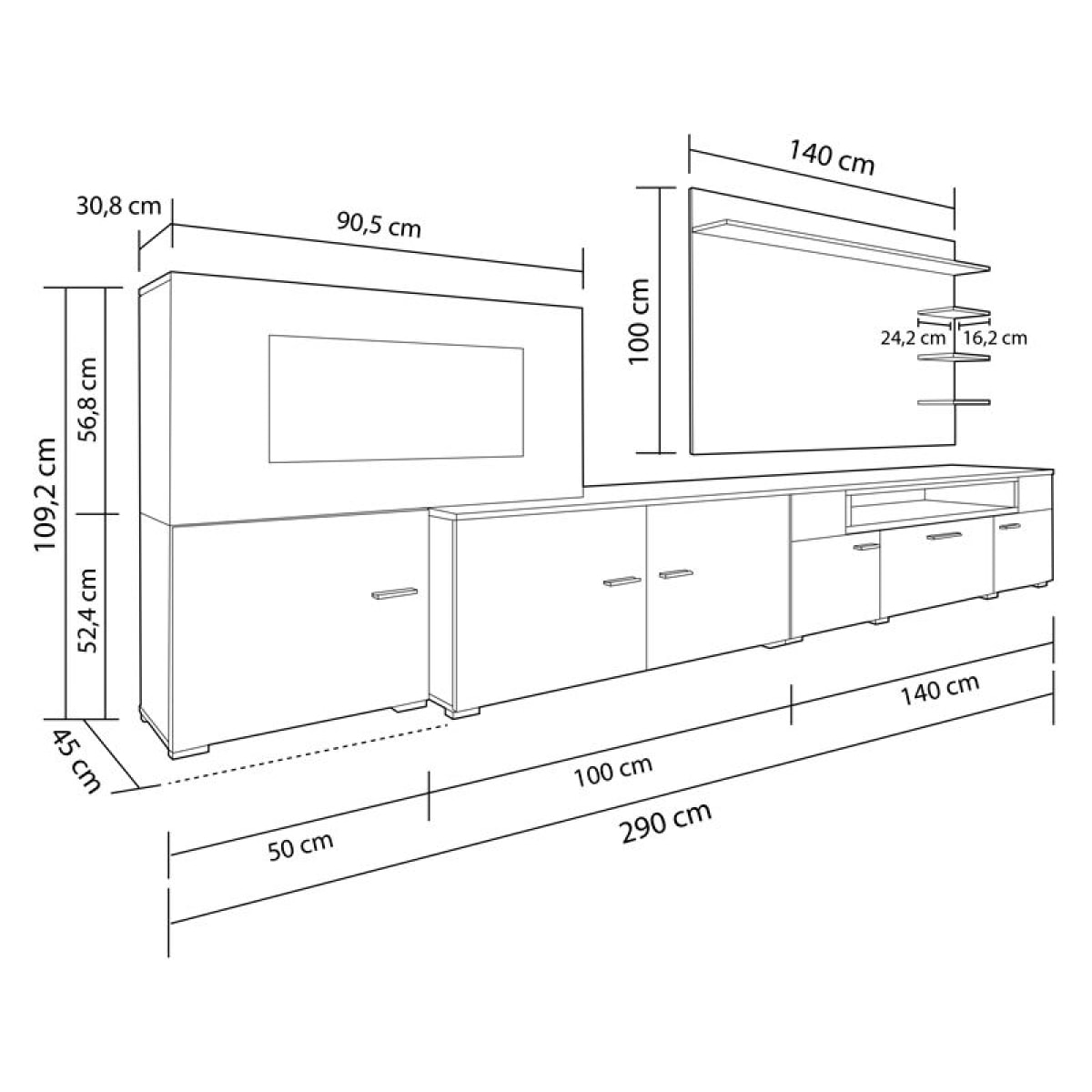 Salón Olympo Blanco - Negro