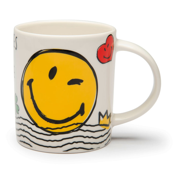 Set 4 Mug Excelsa – Smiley World, New Bone China Multicolore