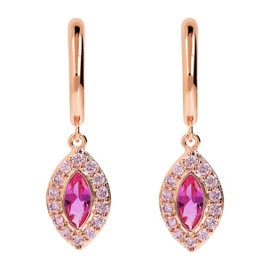 Orecchini Pendenti Marquise con Topazio Rosa e Cubic Zirconia