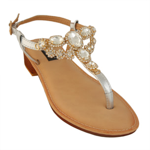Sandali infradito con dettagli gioiello