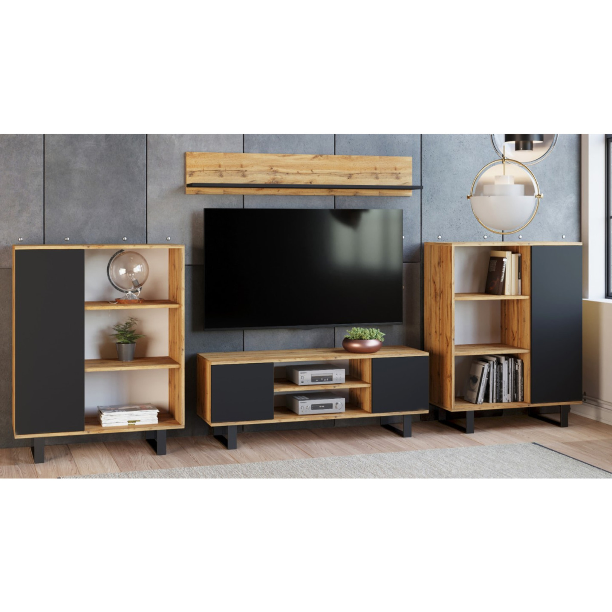Mobile TV Focus in Rovere Craft e Nero