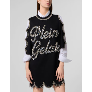 PHILIPP PLEIN Mini T-Shirt Dress Crystal Waves