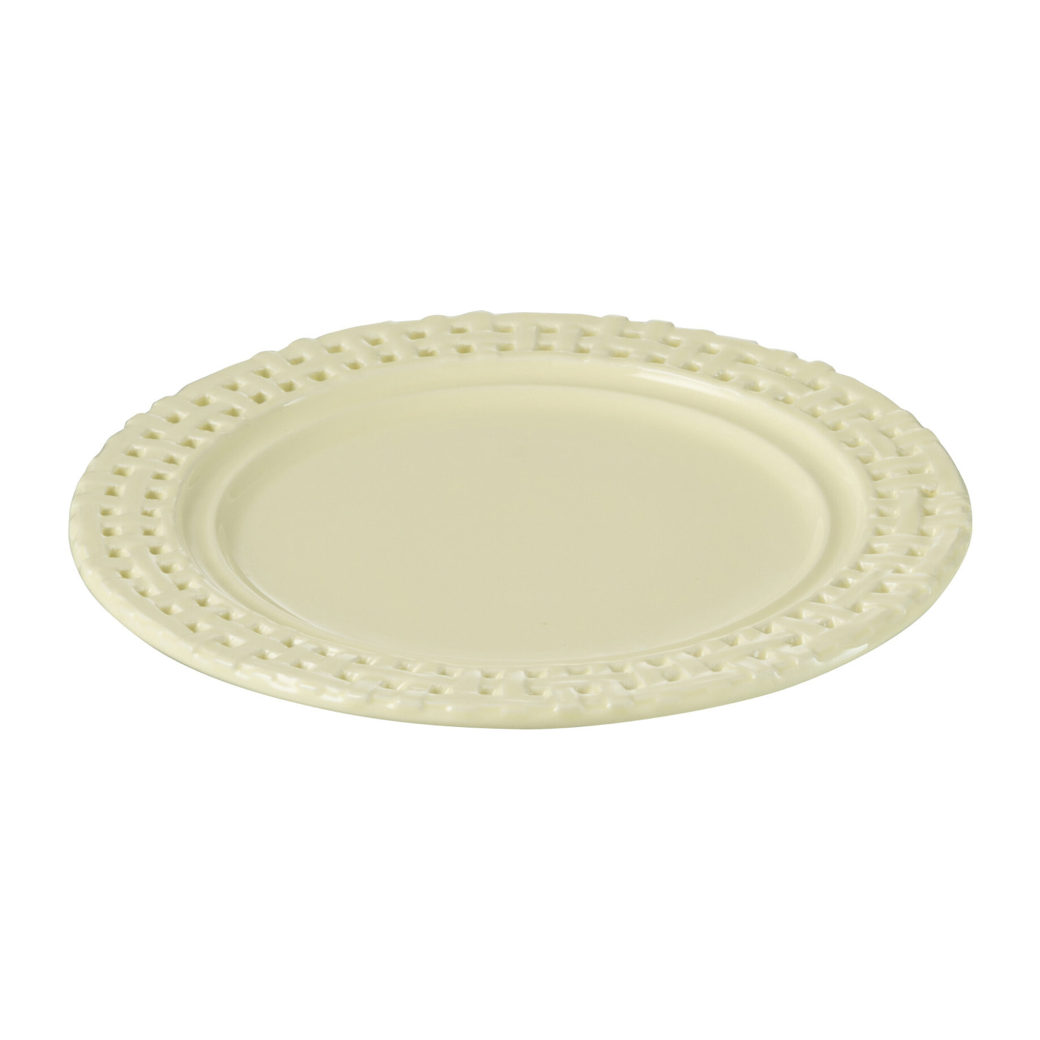 J-Line assiette Ronde - céramique - jaune - 4 pcs