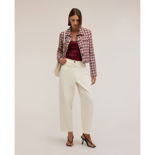 Motivi - Giacca chanel corta in tweed armaturato - Rosso