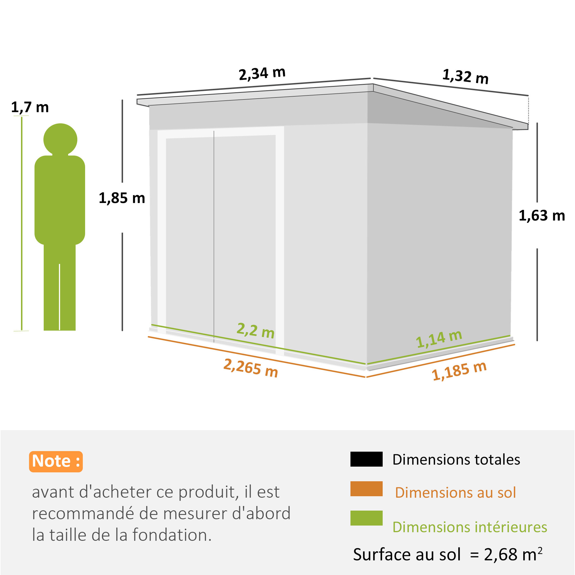 Abri de jardin en métal, cabane de jardin extérieure 234 x 132 x 185 cm, triple porte verrouillable, toit incliné, aérations et gants, cabanon rangement outils en acier galvanisé, gris clair
