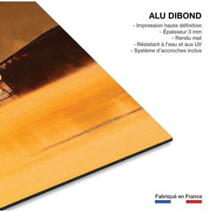 Tableau nature héron sur l'étang blanc  Tableau alu Dibond