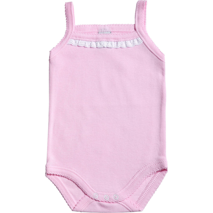 Body bebé tirantes finos volantes niña