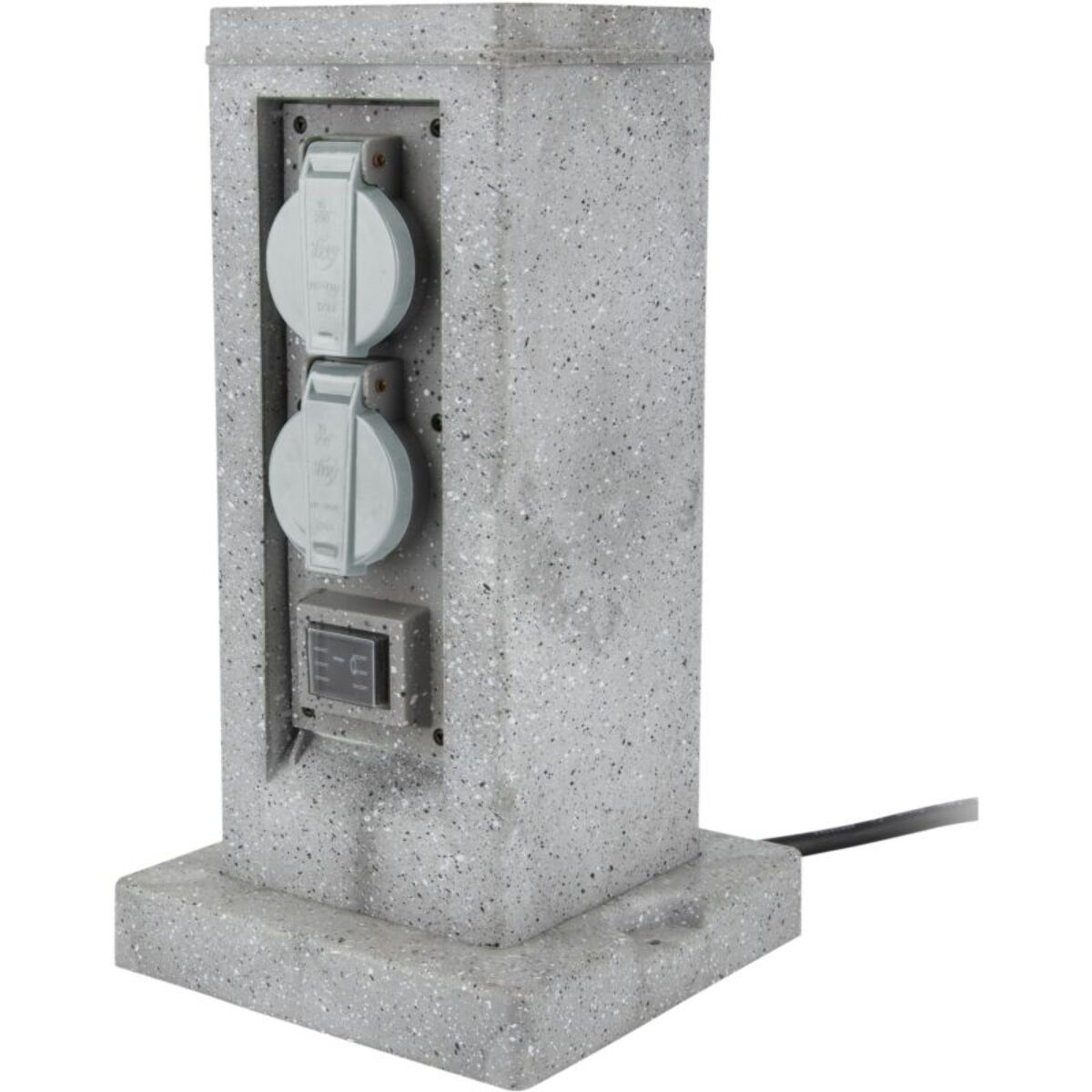 Enrouleur ZENITECH pierre 4x16A + 2 inter 5m gris