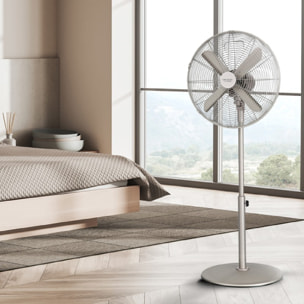 Cecotec Ventilateur sur pied EnergySilence 610 Steelstyle. 50 W, finition acier,