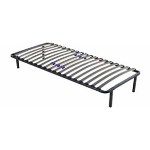 Ensemble sommier cadre métallique & Matelas | Mémoire de forme avec surmatelas intégré | lattes réglables flexibles | Robustesse et confort