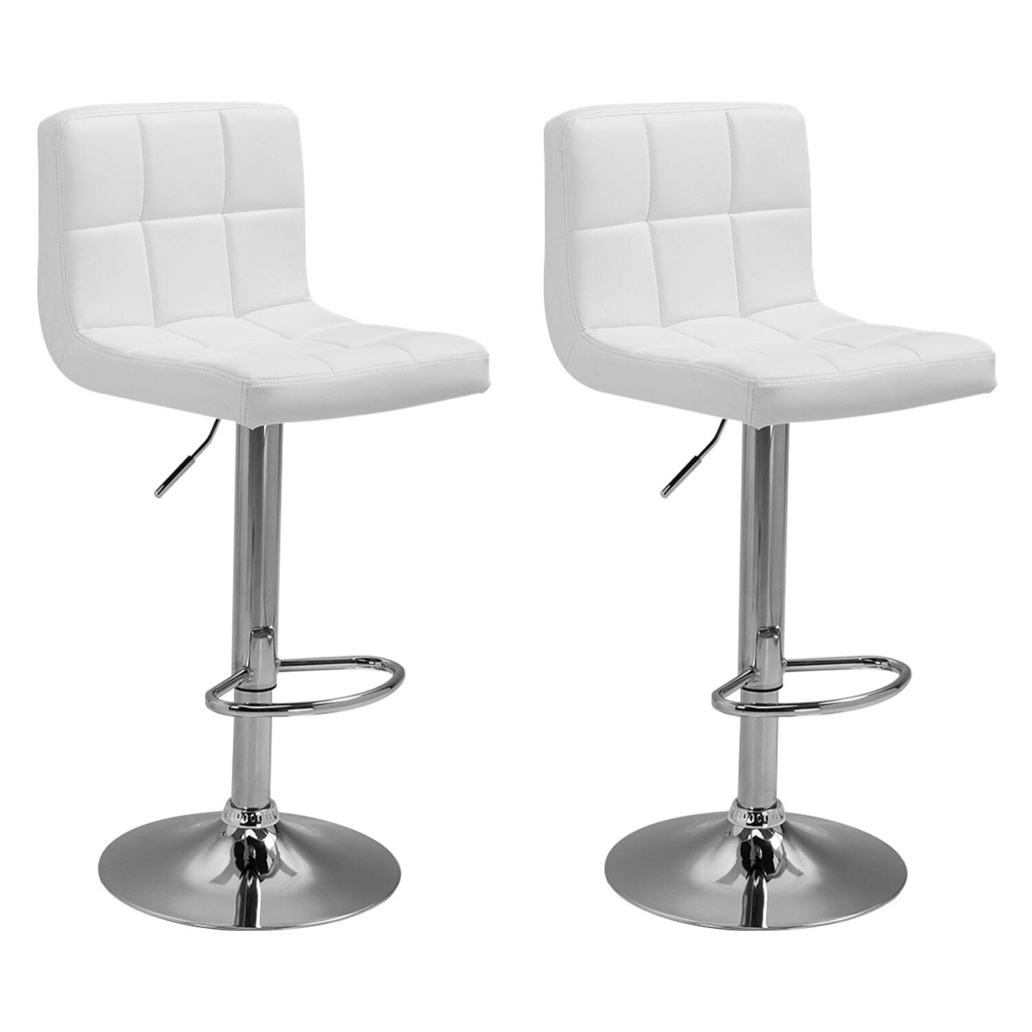 Lot de 2 tabourets de bar blanc MIKE