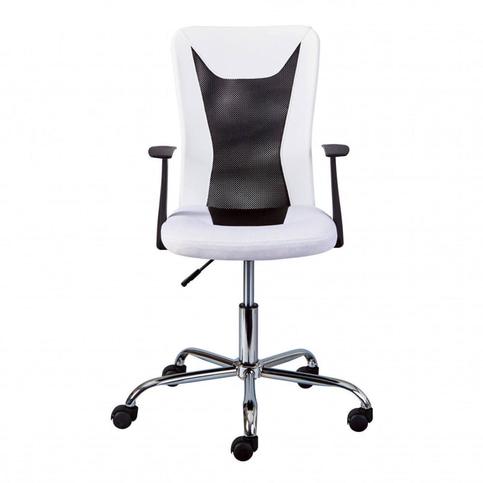 Sedia da ufficio con braccioli, 55 x 85 x 54.5, Bianco