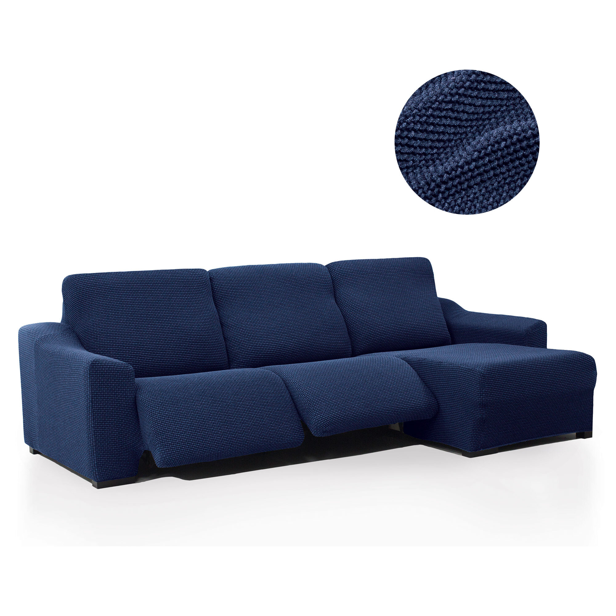 Funda para Chaise Longue derecho (visto de frente ) brazo corto SÚPER ELÁSTICA con RELAX modelo HELENA