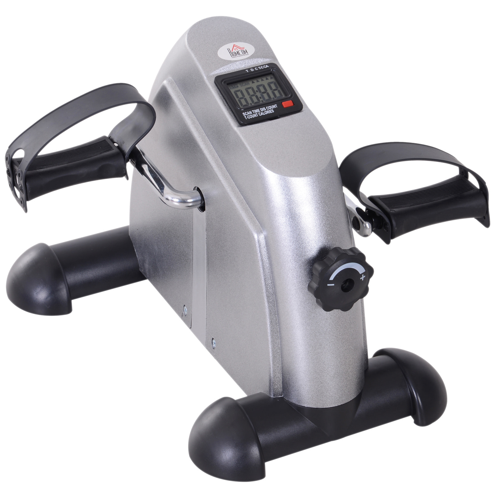 Mini vélo d'appartement pour jambes bras appareil de fitness avec écran LCD dim. 39L x 40l x 31H cm argenté