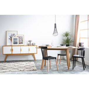 Table à manger design scandinave ovale bois clair L160 cm MARIK