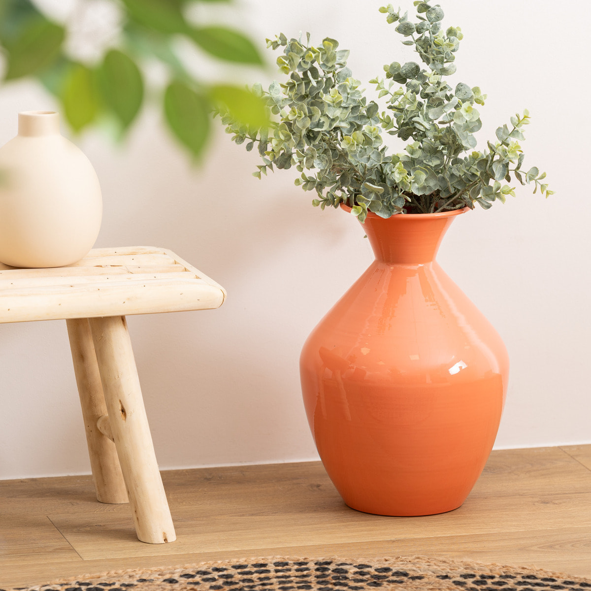 Vase "Kian" rose fuchsia H37cm