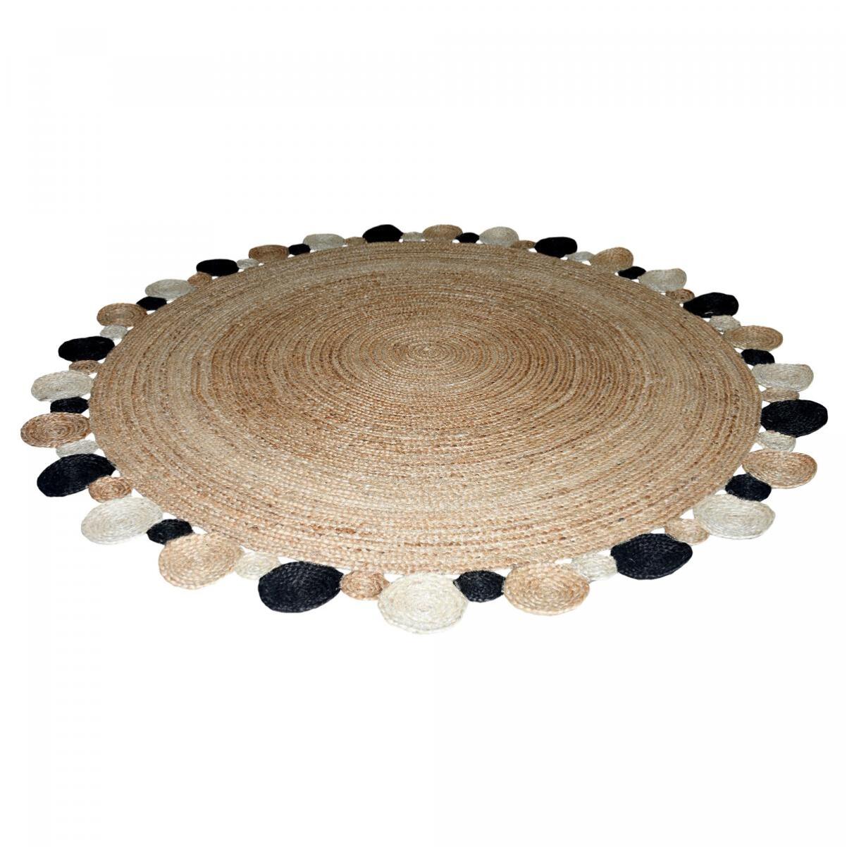 Tapis rond 120x120 rond JT RONDI Beige , tapis jute artisanal