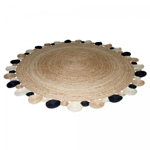 Tapis rond 120x120 rond JT RONDI Beige , tapis jute artisanal