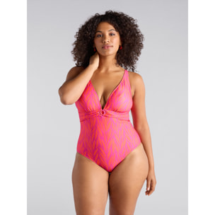 Fiorella Rubino - Bañador de una pieza con detalle de anilla. - Fuchsia