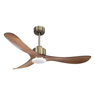 Ventilateur de plafond Réversible  Thermostat Dimmable Wifi Moteur à courant continu Toits en pente Télécommande Lumière à trois tons Hypersilence Mémoire