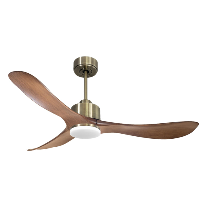 Ventilateur de plafond Réversible  Thermostat Dimmable Wifi Moteur à courant continu Toits en pente Télécommande Lumière à trois tons Hypersilence Mémoire
