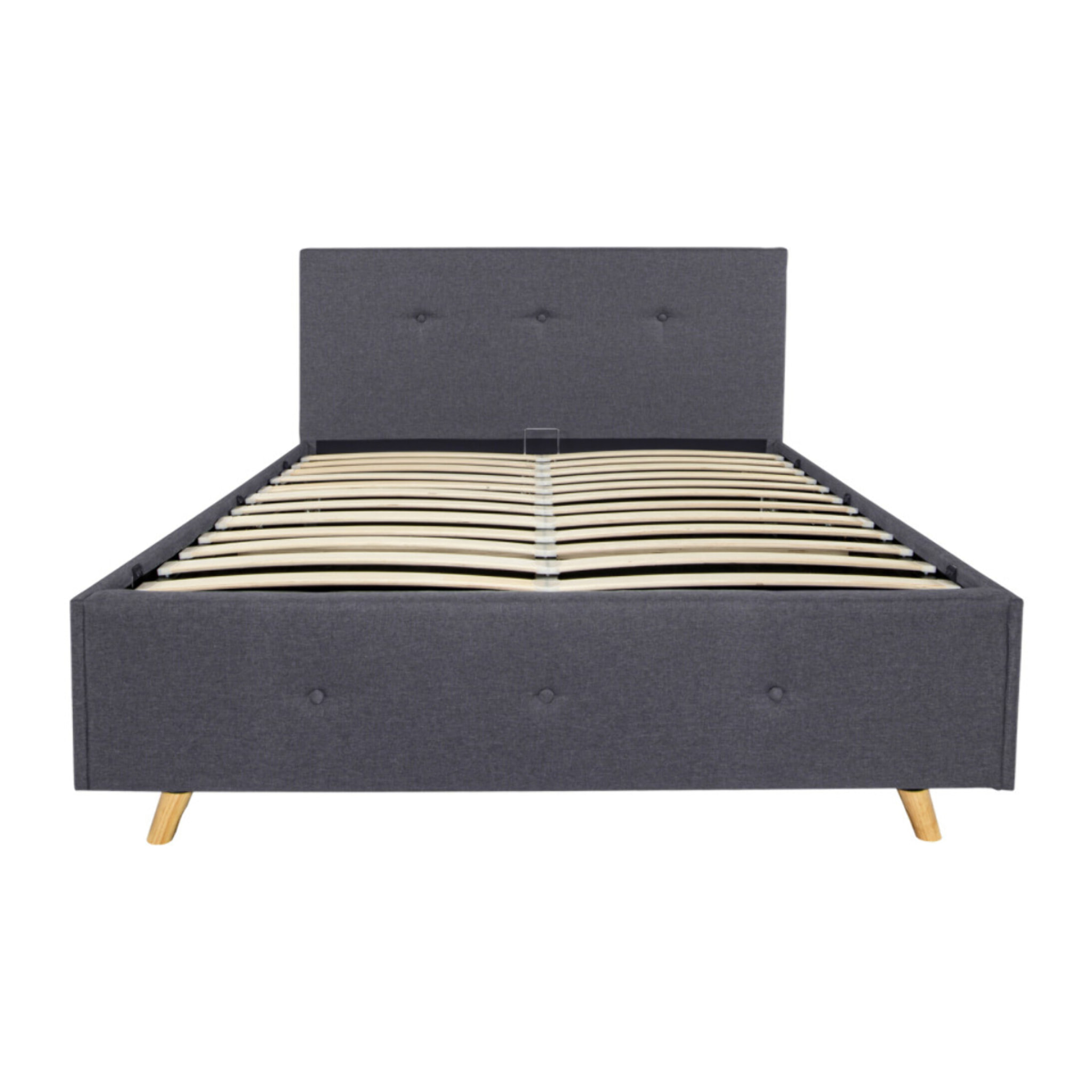 Lit coffre Mala 160x200cm tissu gris