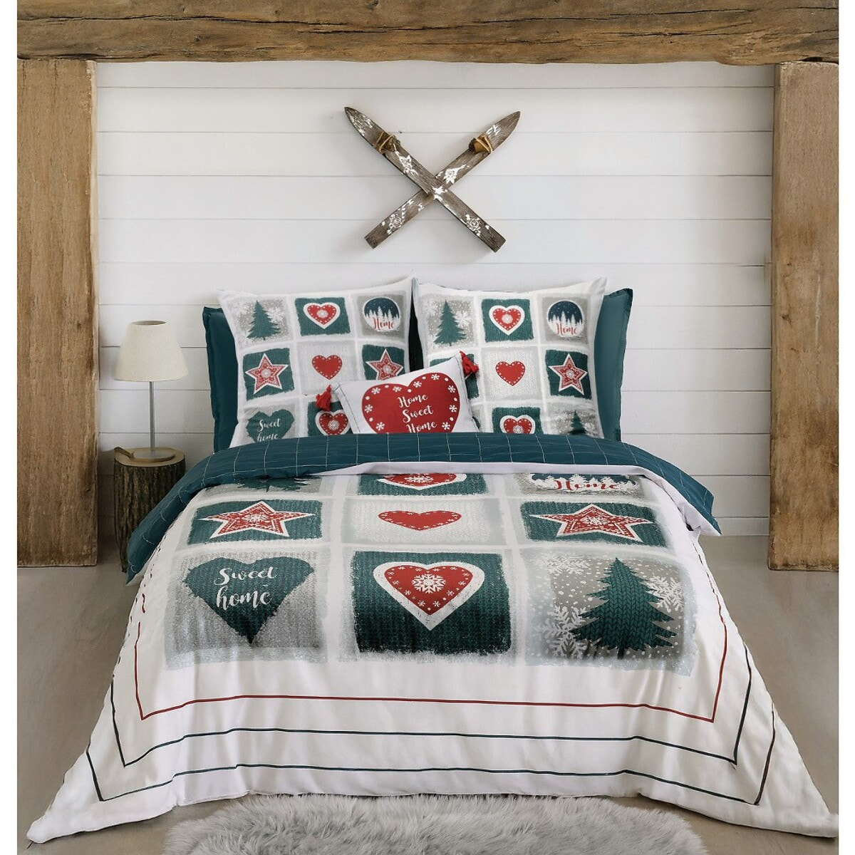 Parure Housse De Couette 100% coton 3pcs Home Sweet Home