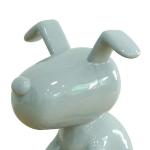 Statuette chien gris clair assis en résine H28cm - SNOOP 3