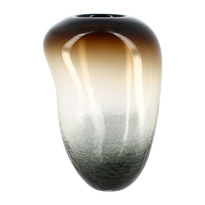 Vase marron et noir en verre soufflé h27cm LIV