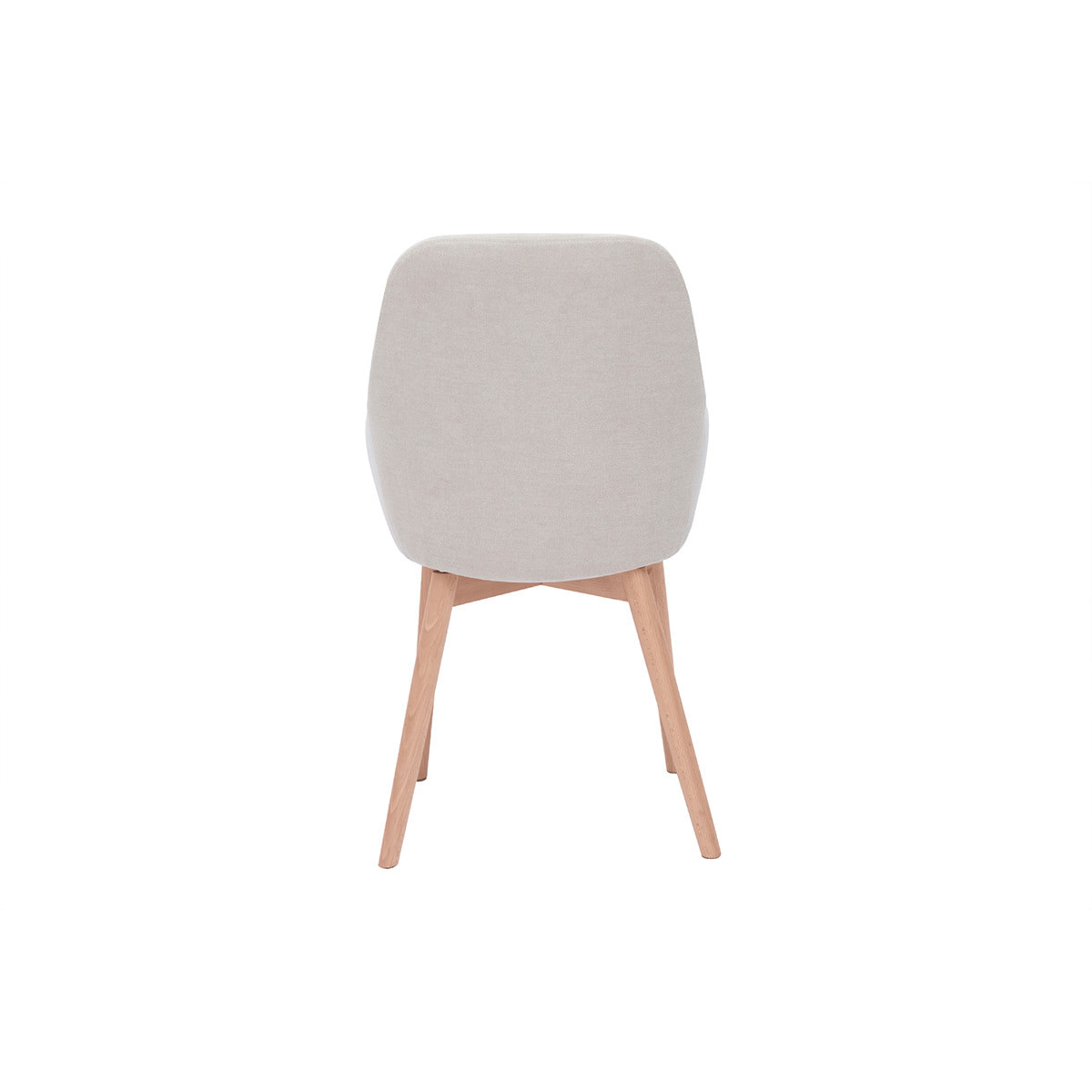 Fauteuils scandinaves en tissu effet velours beige et bois clair massif (lot de 2) HOLO