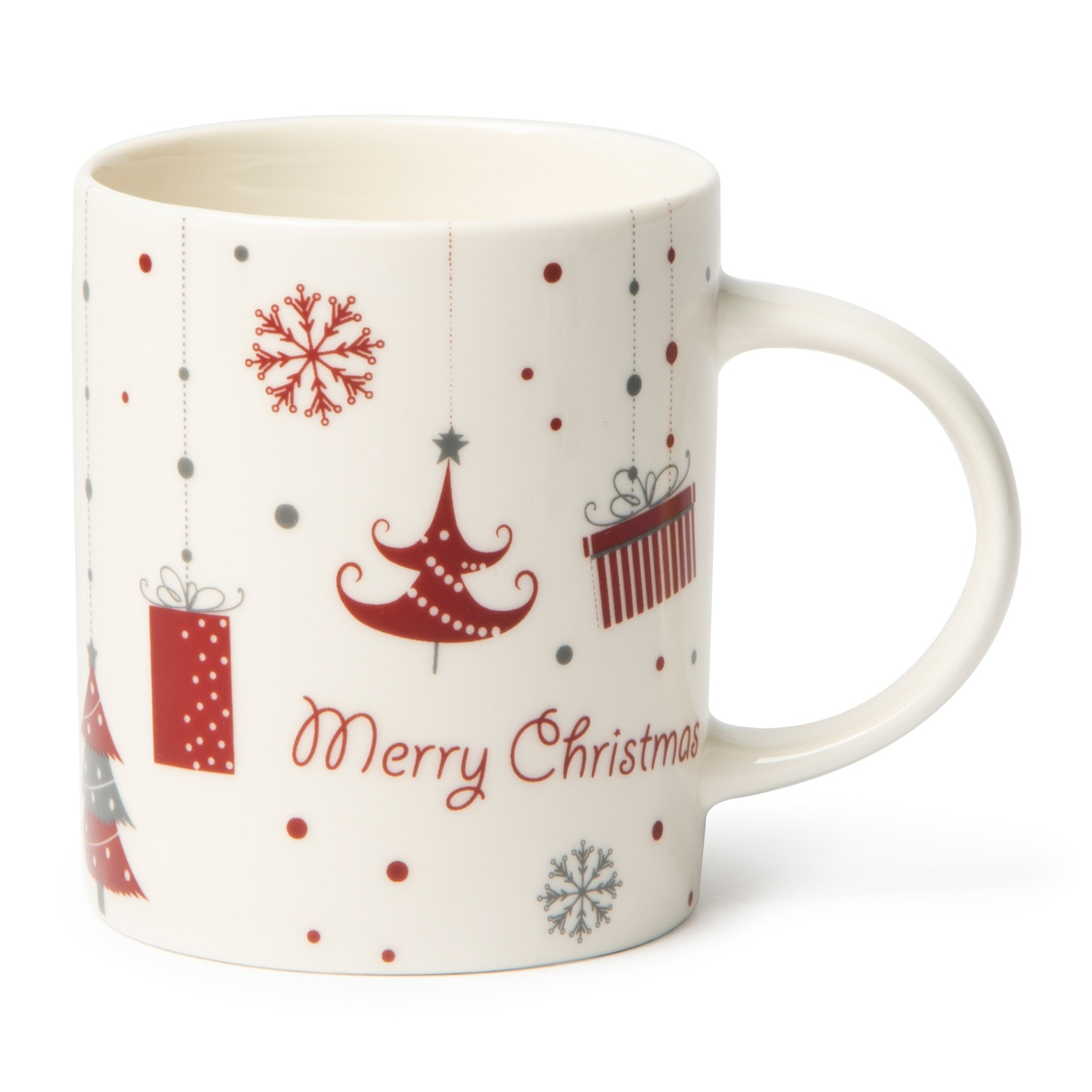Set de 4 mugs Excelsa - Merry Christmas, New Bone China Blanche