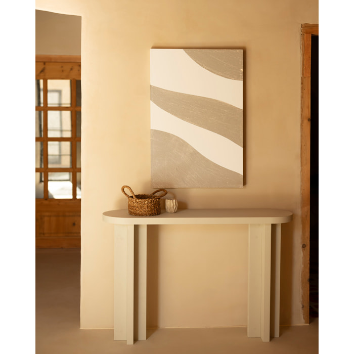 Cuadro beige y blanco decorativo sobre algodón con bastidor de madera pintado artesanalmente con pintura óleo de varias medidas