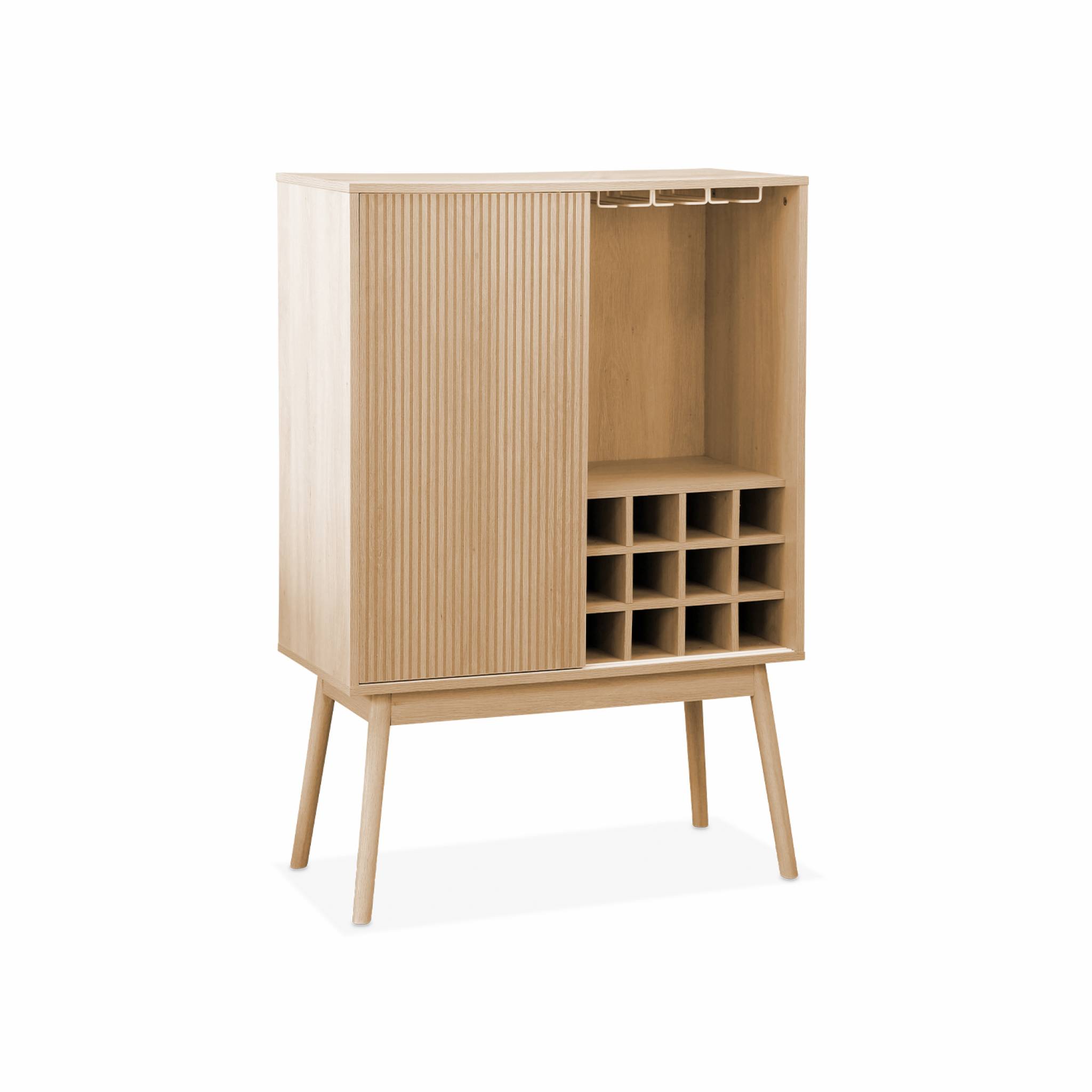 Meuble range-bouteilles portes coulissantes. buffet haut. vaisselier. L 80 x l 39.5 x H 120cm - Linear