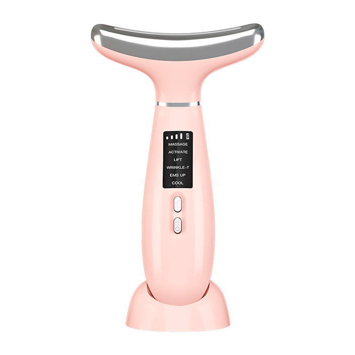 Dispositivo de belleza 6 en 1 con LED, EMS, iones, frío, calor y vibración.