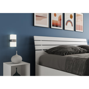 Letto matrimoniale senza rete 160x190 testata inclinata con doghe bianco frassino Ankel