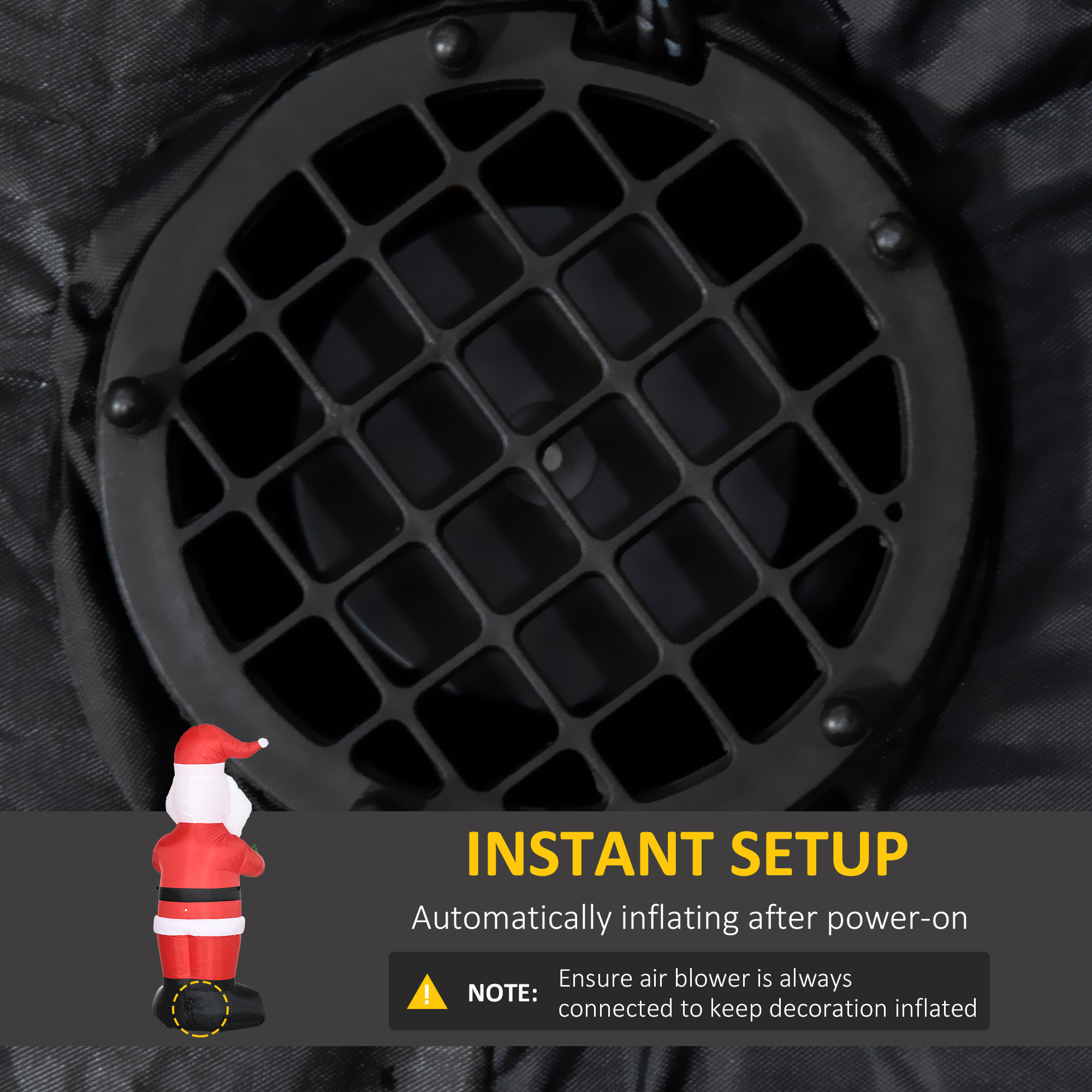 Outsunny Babbo Natale Gonfiabile con Regalo, 3 Luci LED e Gonfiatore Incluso, 77x68x184cm