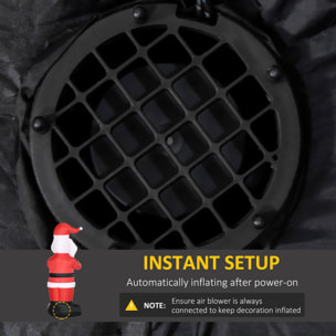 Outsunny Babbo Natale Gonfiabile con Regalo, 3 Luci LED e Gonfiatore Incluso, 77x68x184cm